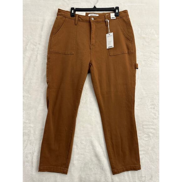 NWT Judy Blue Brown Slim Fit Carpenter Jeans 15 32 - Picture 1 of 14